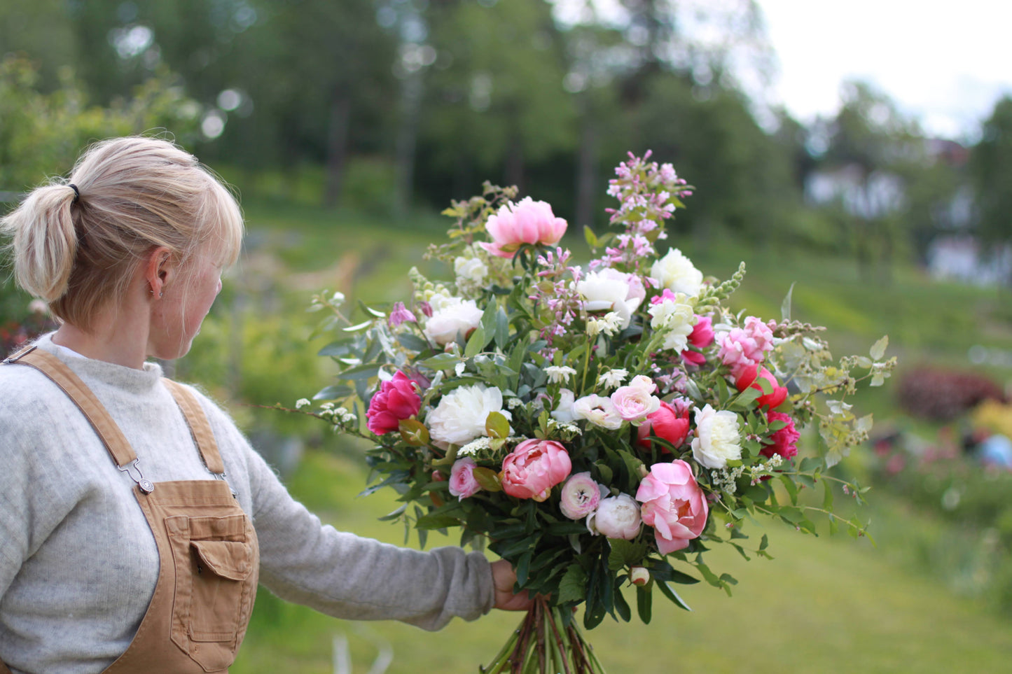 Bårebukett til begravelse, stor