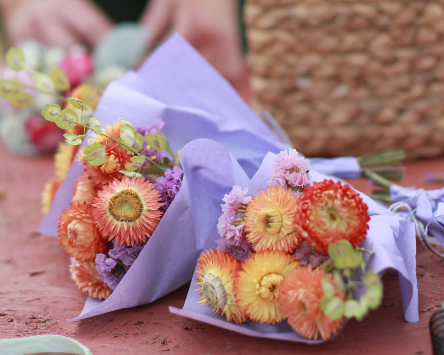 Binderi med tørkede blomster