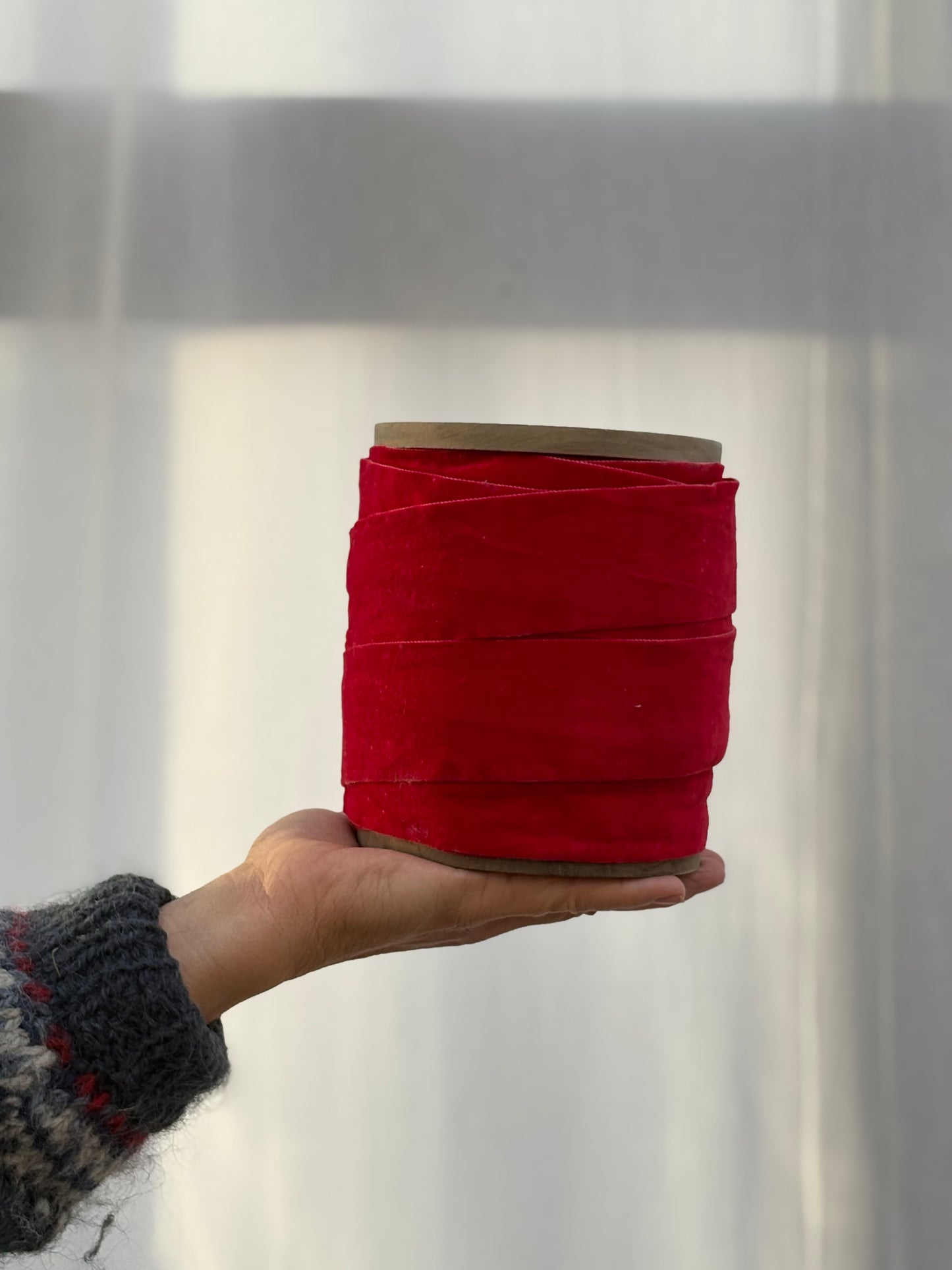 Fløyelsbånd på snelle - rød