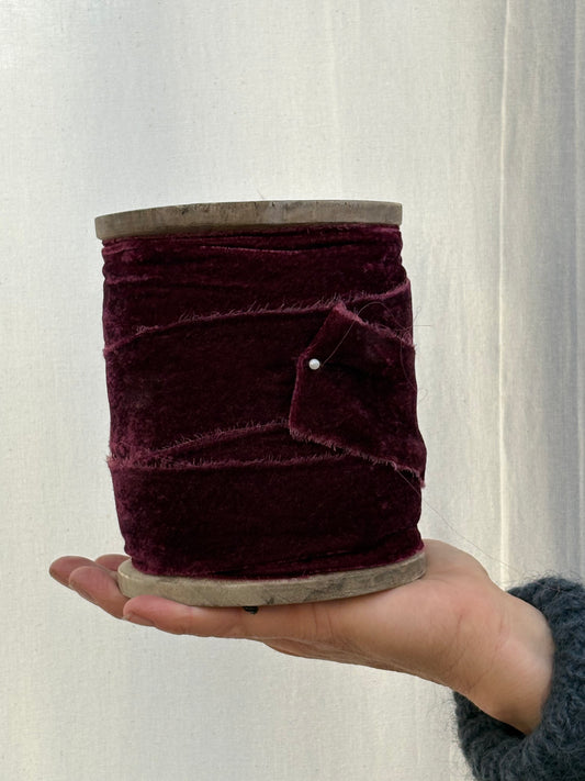 Fløyelsbånd på snelle - aubergine
